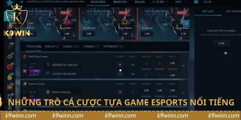 Những trò cá cược tựa game esports nổi tiếng
